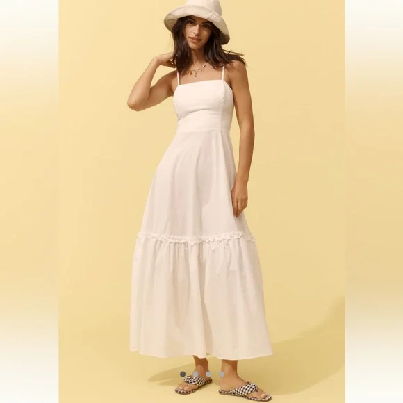 NWT WeWoreWhat Sleeveless Ruffle A-Line Midi Dress - Picture 1 of 7